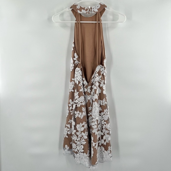 Dress the population brown sequin halter dress S - Picture 5 of 11